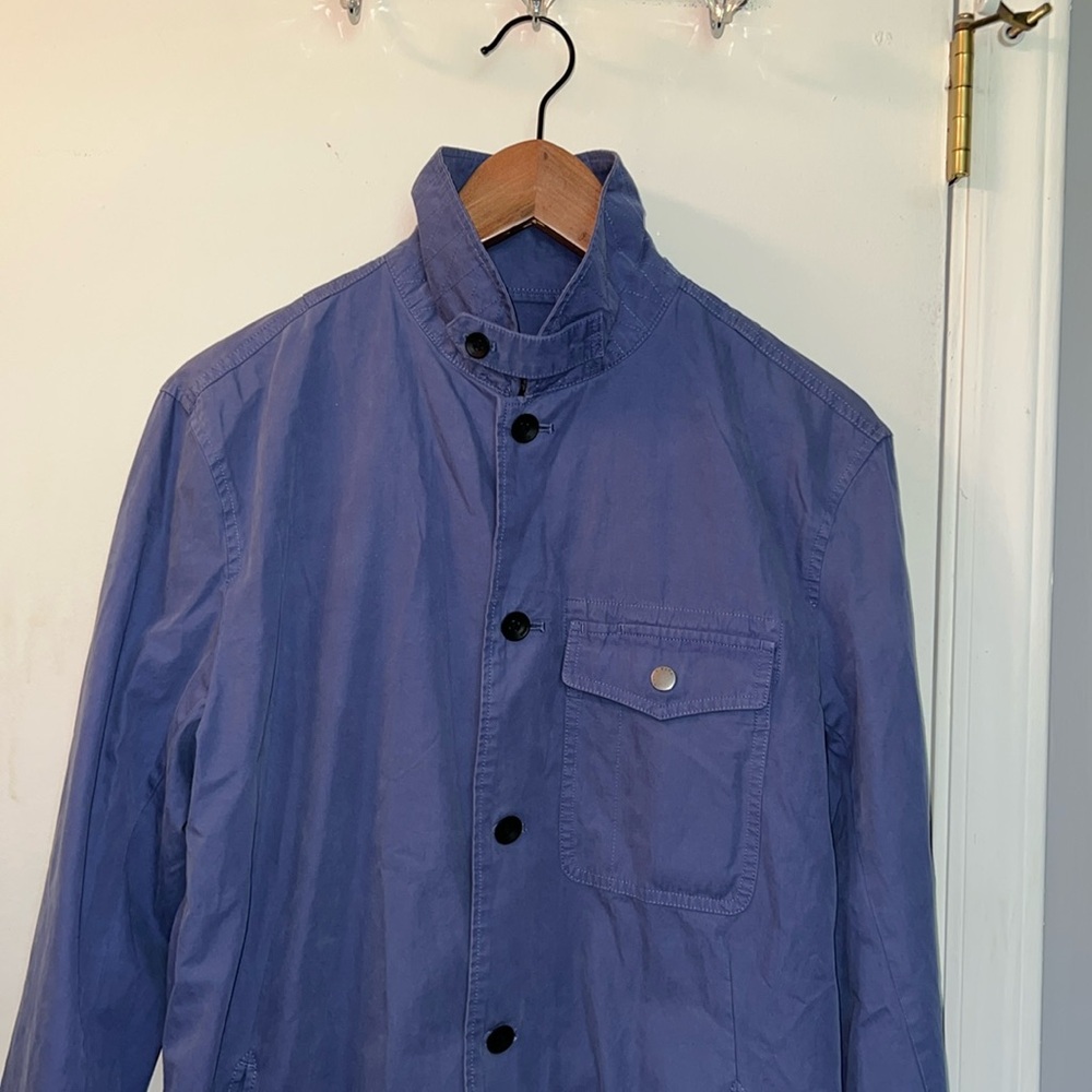 RAG and BONE Blue Lightweight Peached Cotton Shirt Jacket